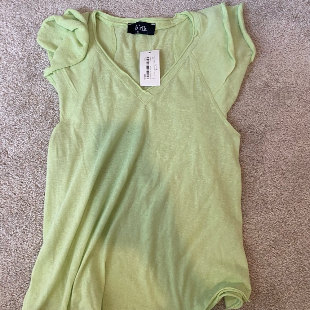 fab'rik Women's Light Green Short Sleeve Top